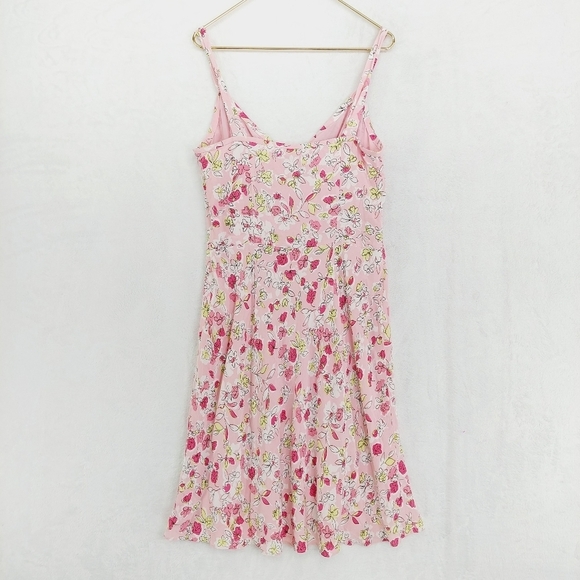 LOFT Pink Floral Print Sleeveless Strappy Party Mini Dress 3689 - Picture 5 of 9